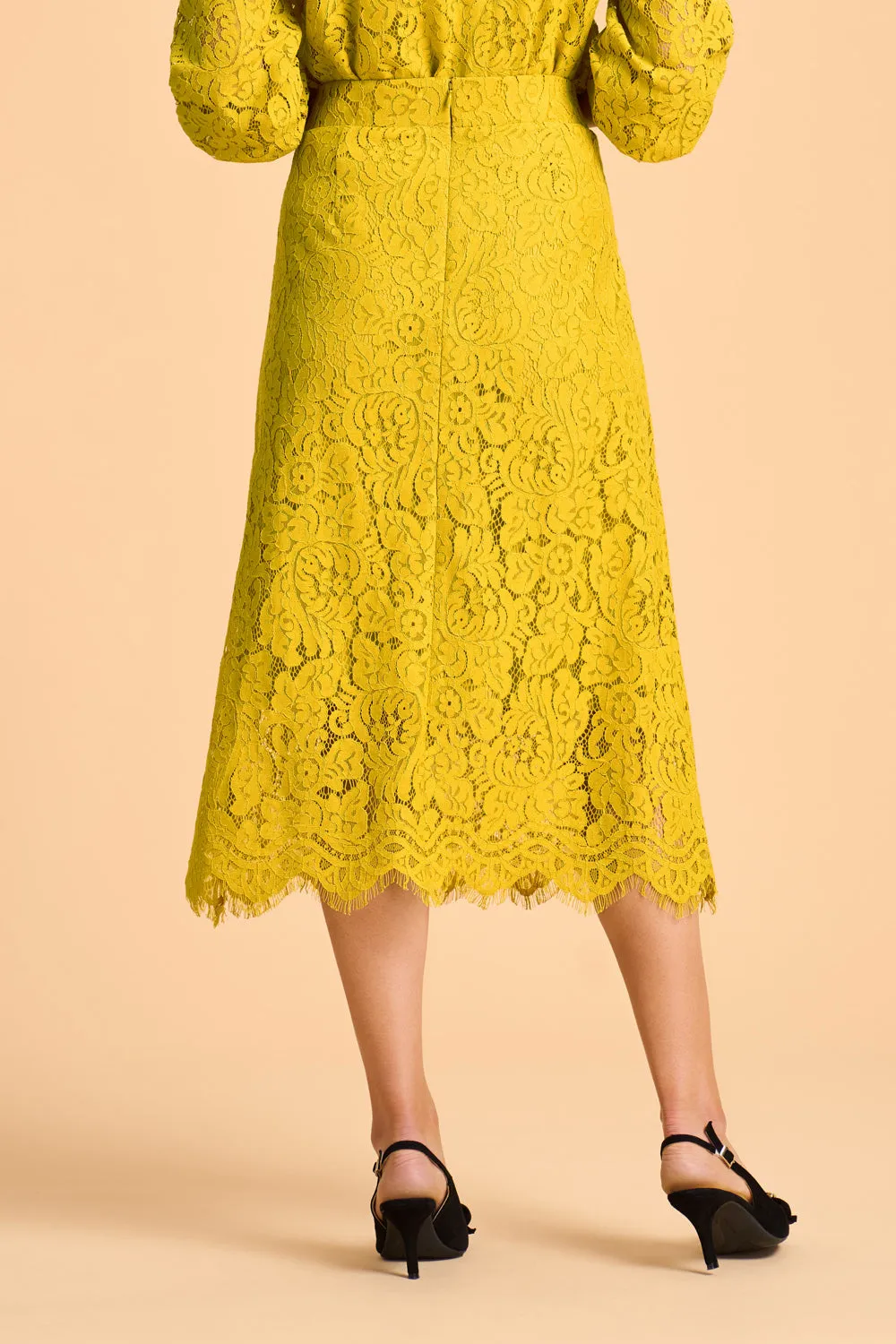 A-Line Lace Midi Skirt