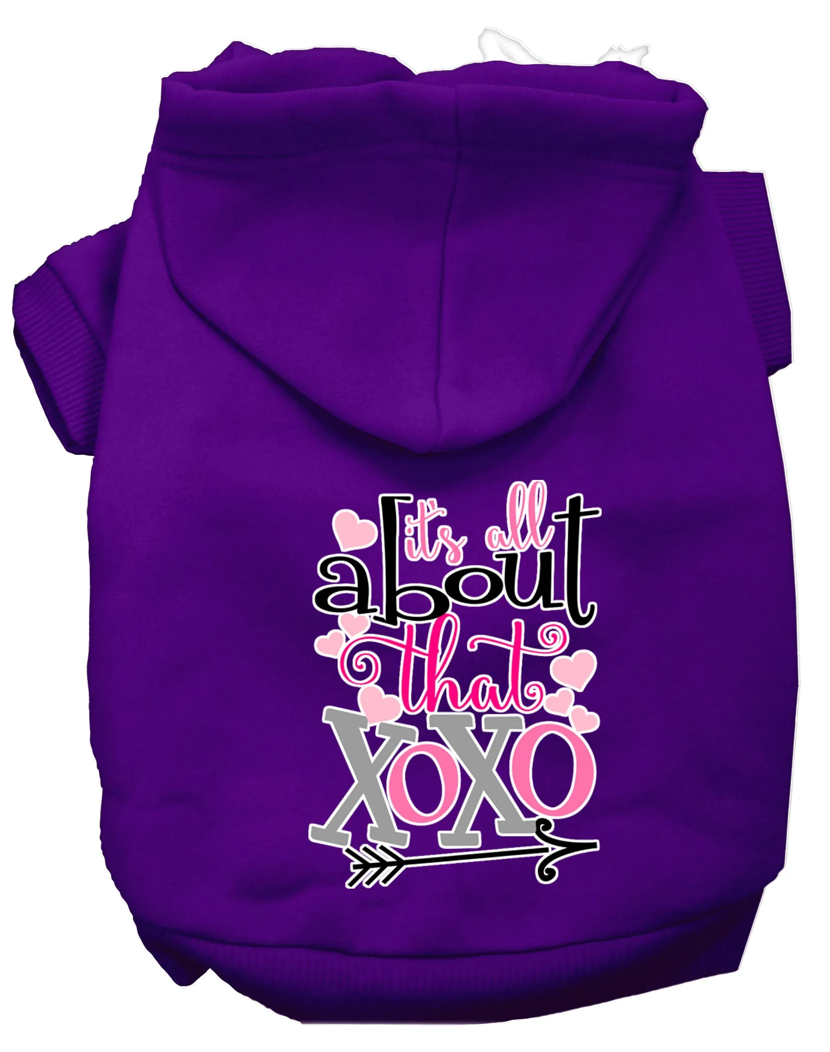 All About That Xoxo Screen Print Dog Hoodie Purple S