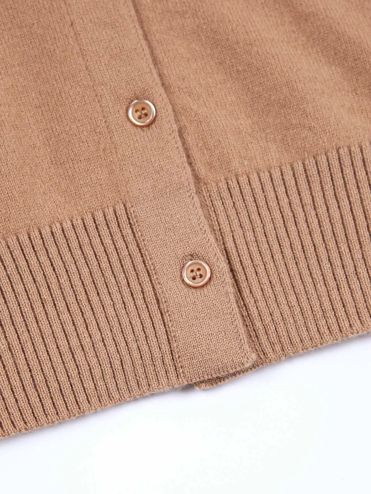 ASOBIO Lightweight 100% Wool Crewneck Cardigan