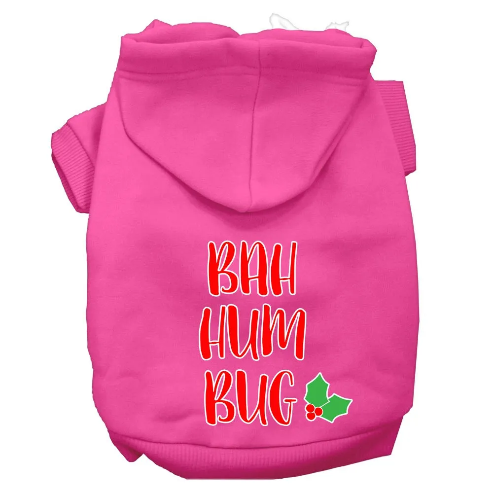 Bah Humbug Screen Print Dog Hoodie Bright Pink Xxl