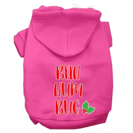 Bah Humbug Screen Print Dog Hoodie Bright Pink Xxl