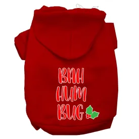 Bah Humbug Screen Print Dog Hoodie Red M