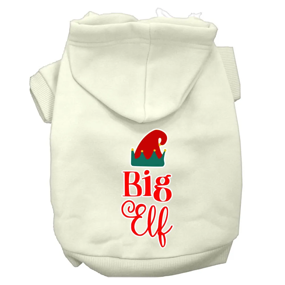 Big Elf Screen Print Dog Hoodie Cream M