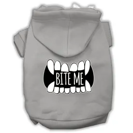 Bite Me Screenprint Dog Hoodie Grey M (12)