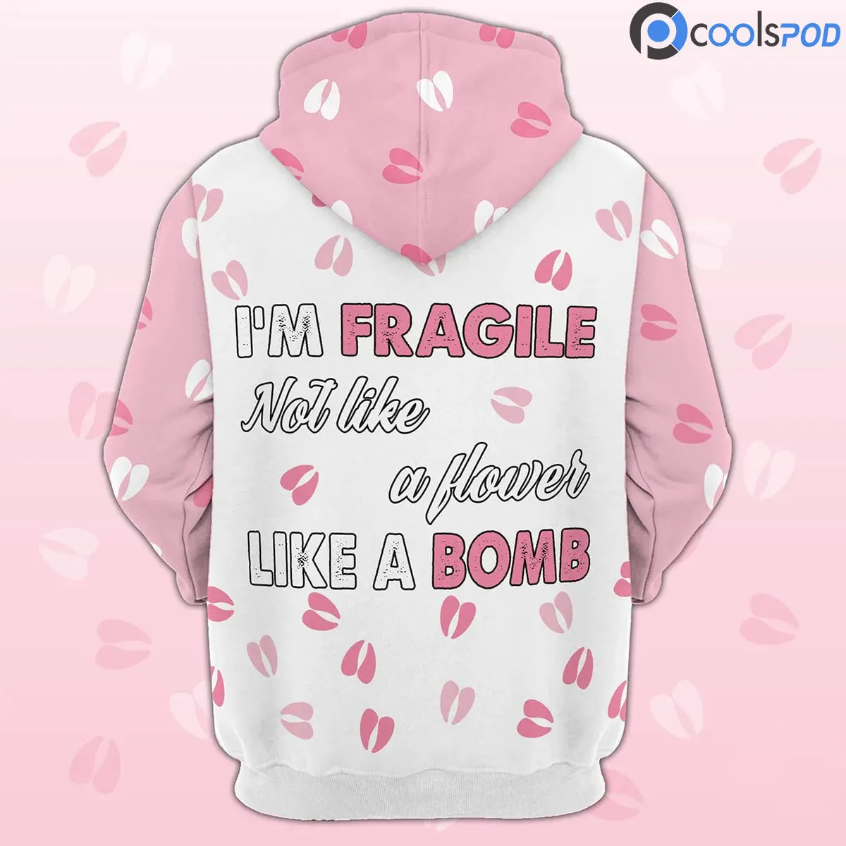 Black Angus Hoodie, I'm Fragile Not Like A Flower Like A Bomb 3D Hoodie, Women Farm Hoodie