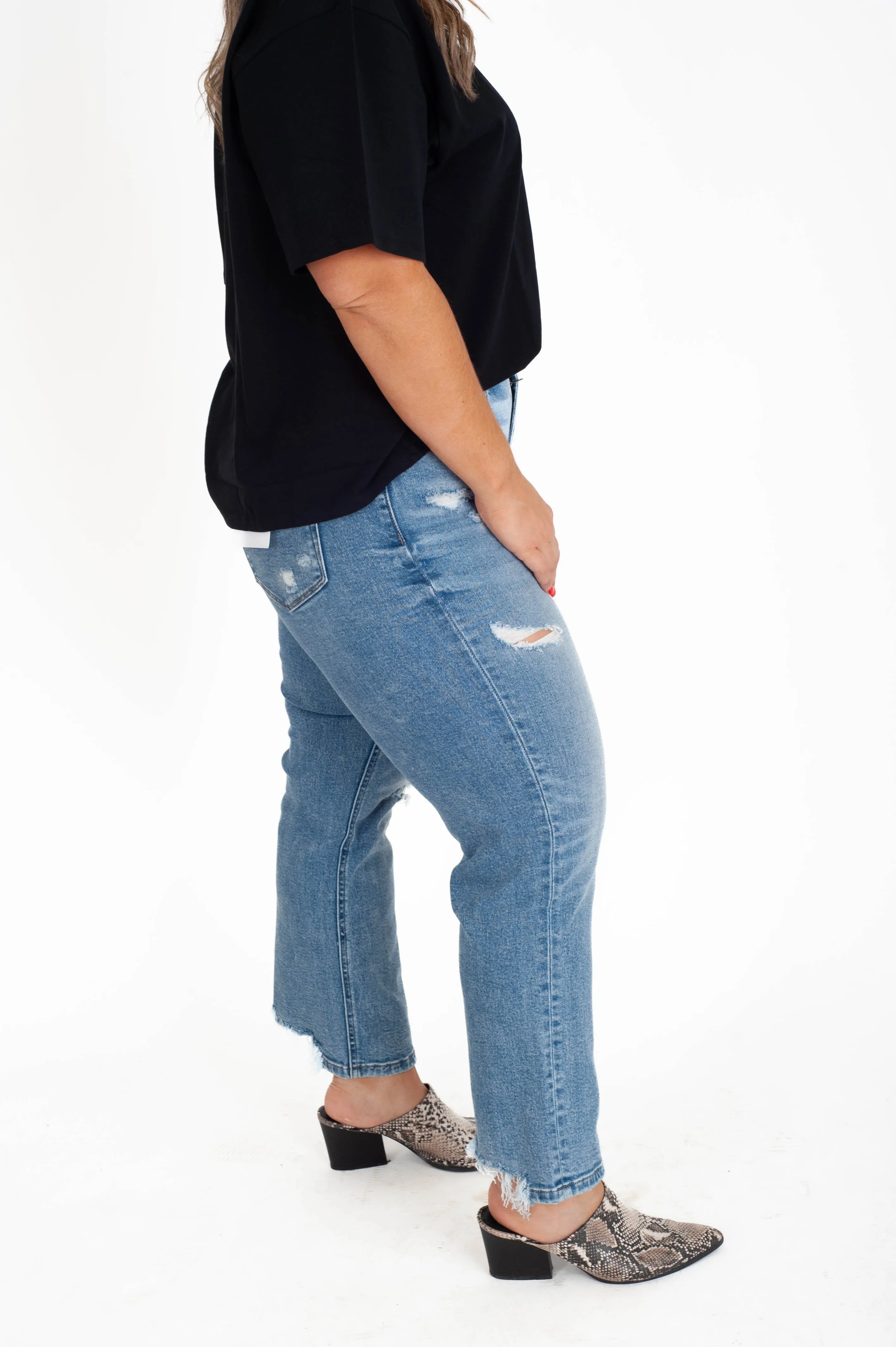 Blink High Rise Straight Jeans