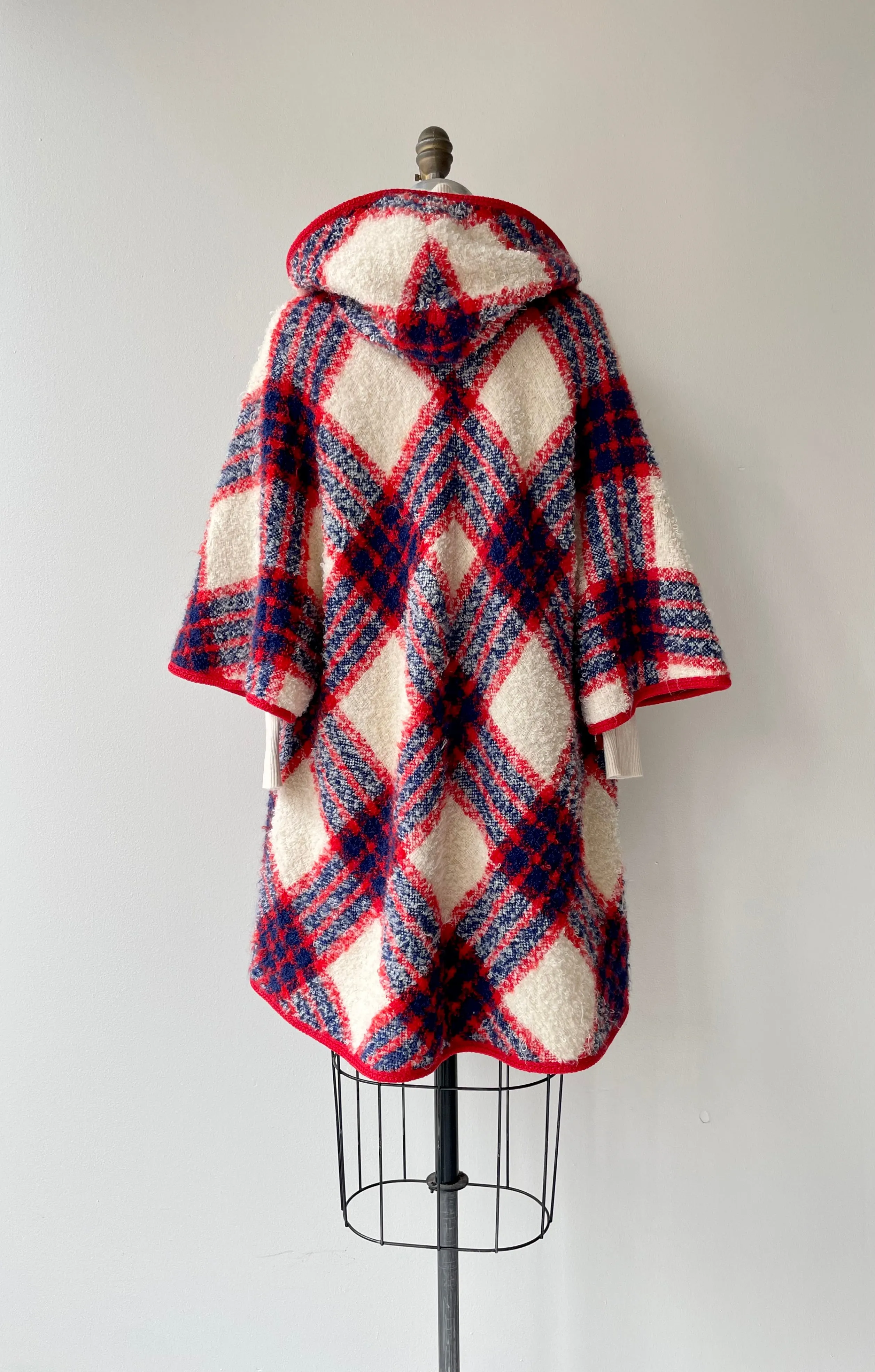 Boucle Wool Tartan Coat