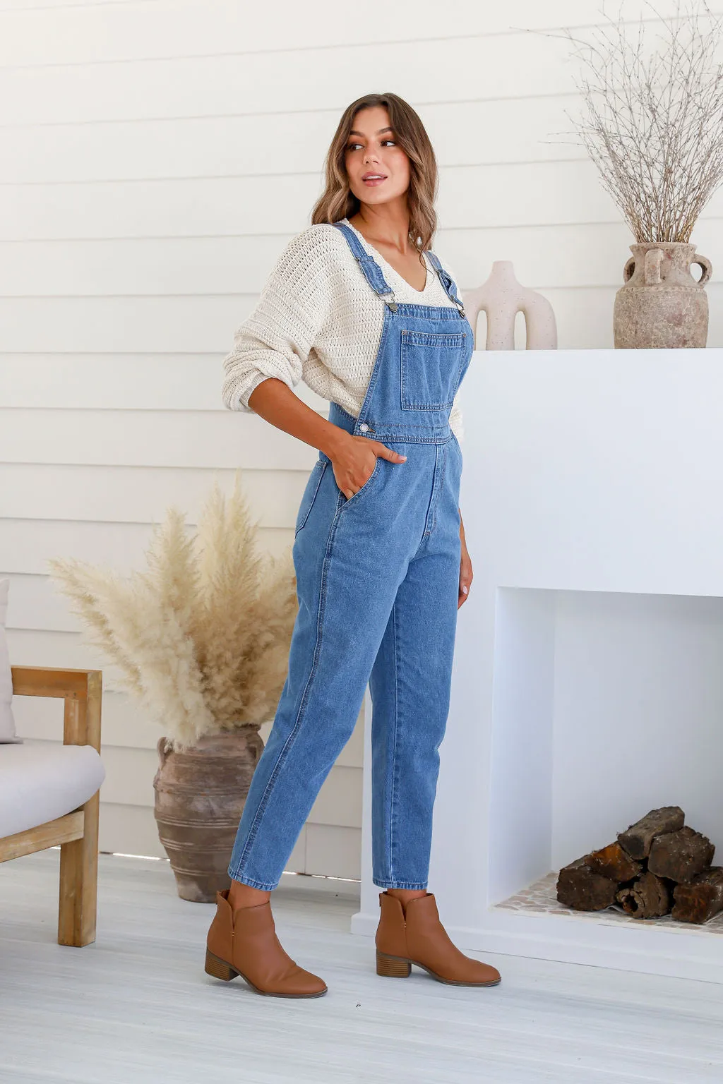 Brooklyn denim overalls Mid Blue