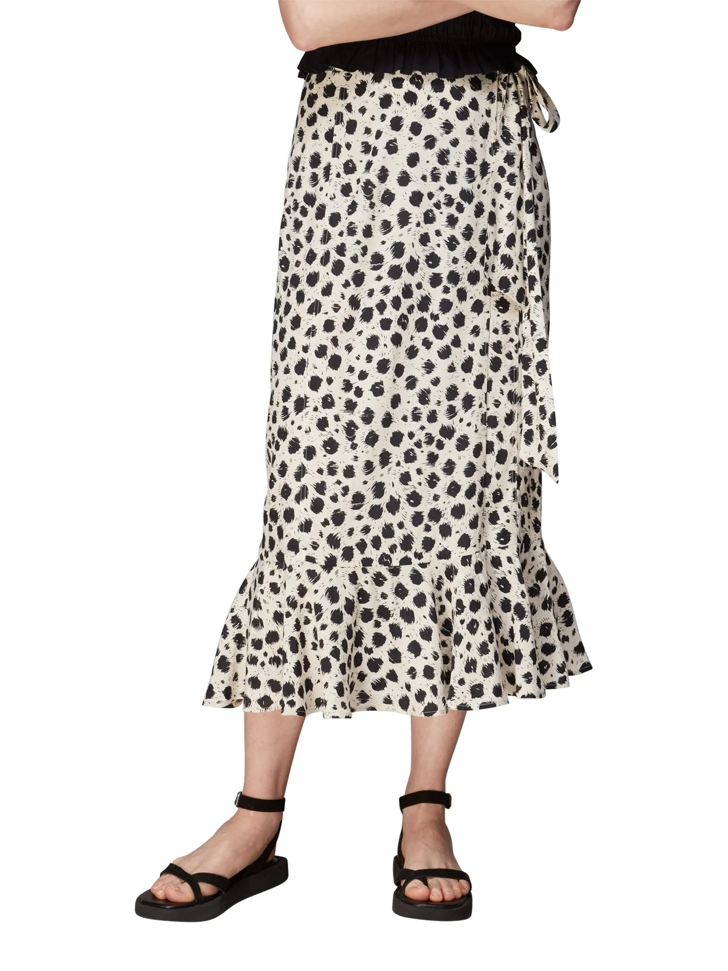 Brushed Dalmatian Wrap Skirt