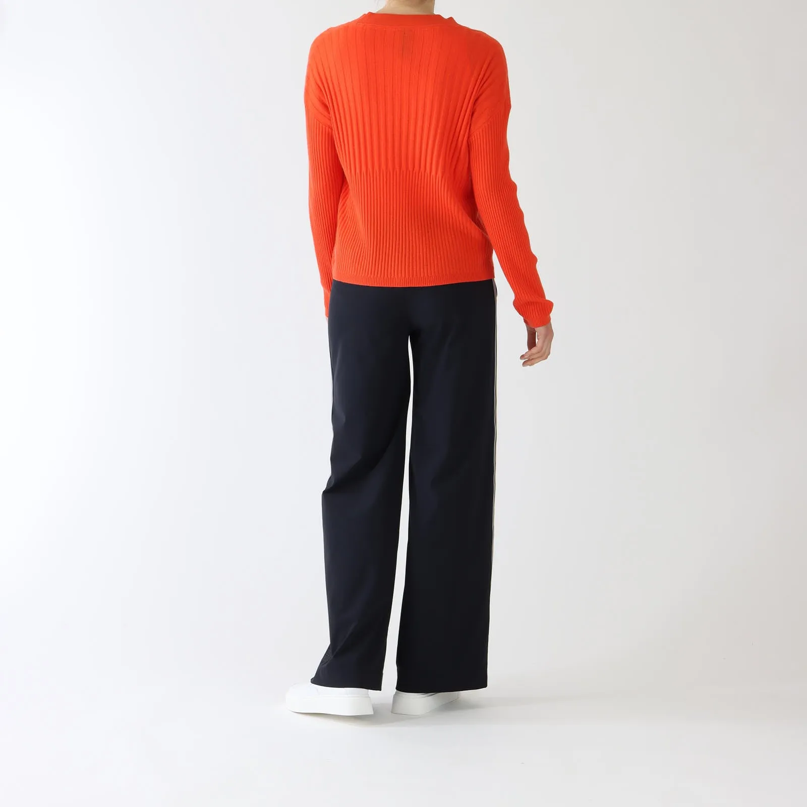 Campari Wool & Cashmere Blend Ribbed Cardigan