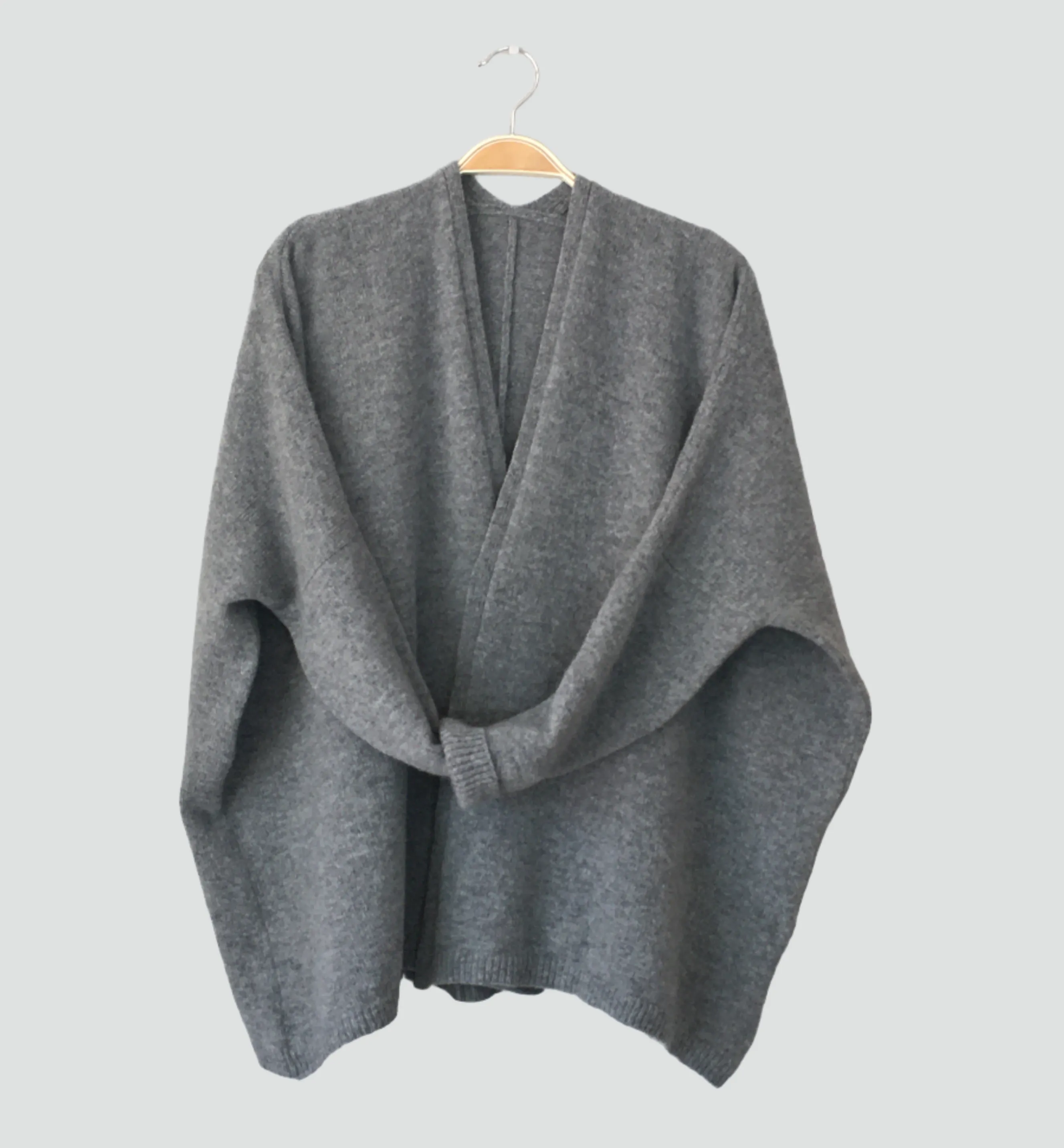 Cardigan edge to edge boxy style uniform grey (no buttons) - Made to Order