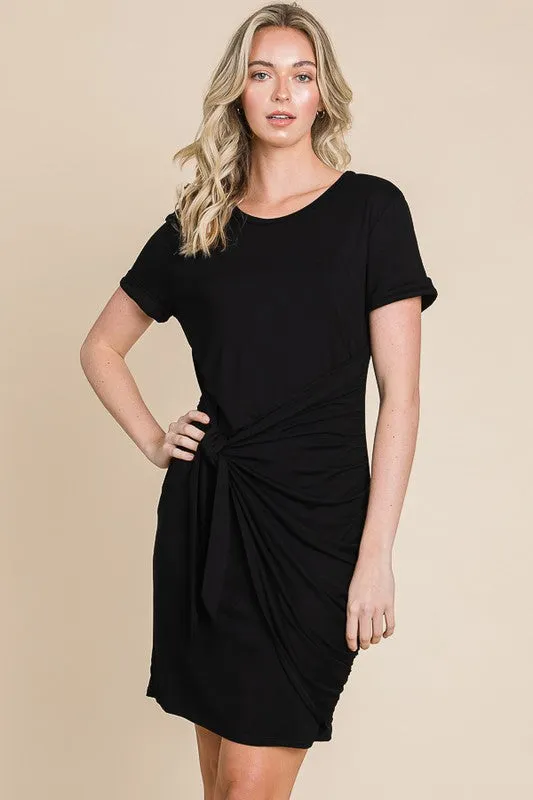 Charlie Short Sleeve Tie Waist Shirt Dress