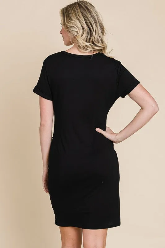 Charlie Short Sleeve Tie Waist Shirt Dress