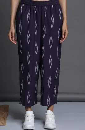 comfort fit narrow pants - purple ikat