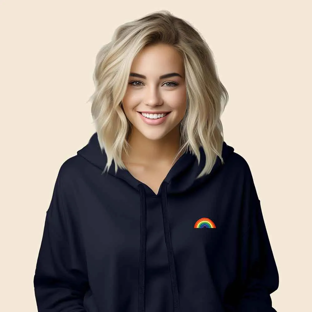 Dalix Rainbow Cropped Hoodie