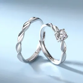 Engravable Swirl Matching Rings for Couples