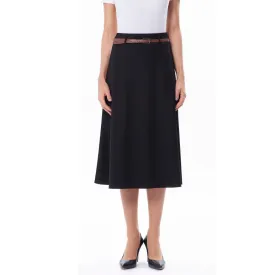 Flare Skirt Deep Waistband - Black