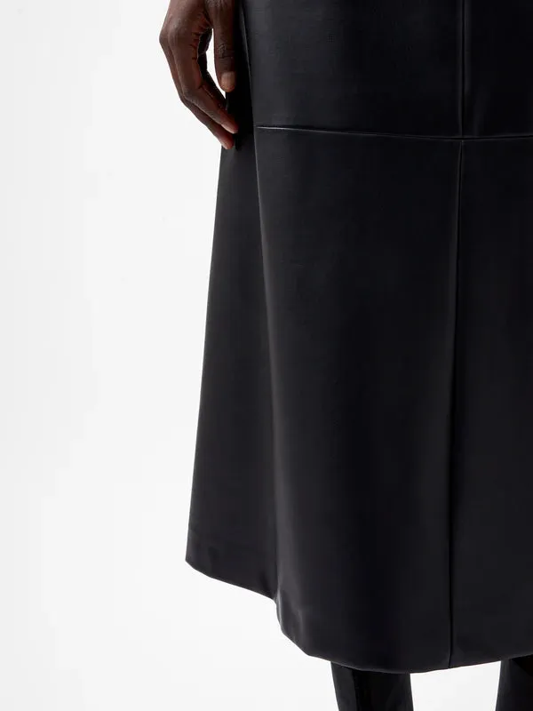 French Connection Crolenda PU Midi Skirt-Blackout-73XAM