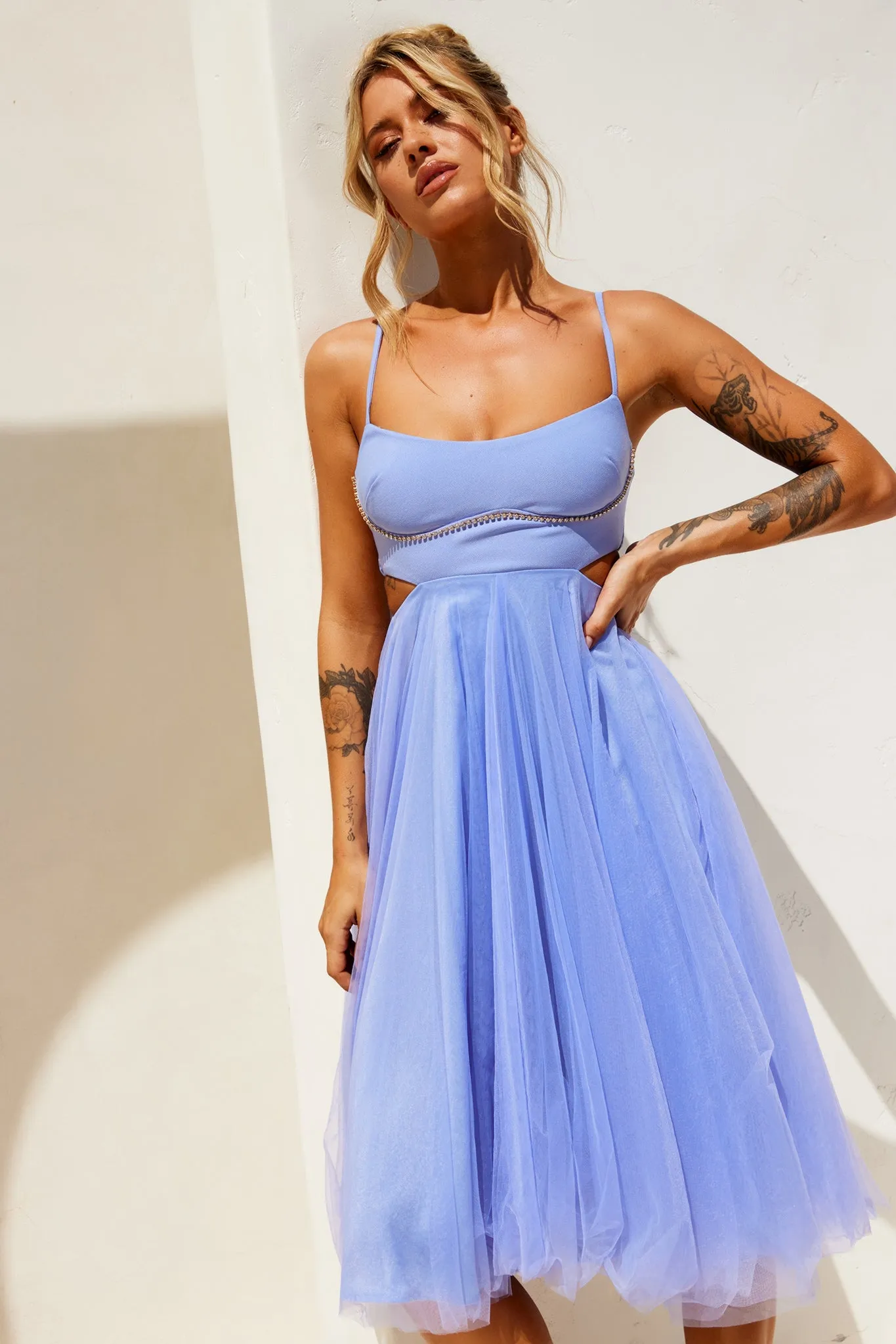 Got Glam Midi Dress - Cornflower