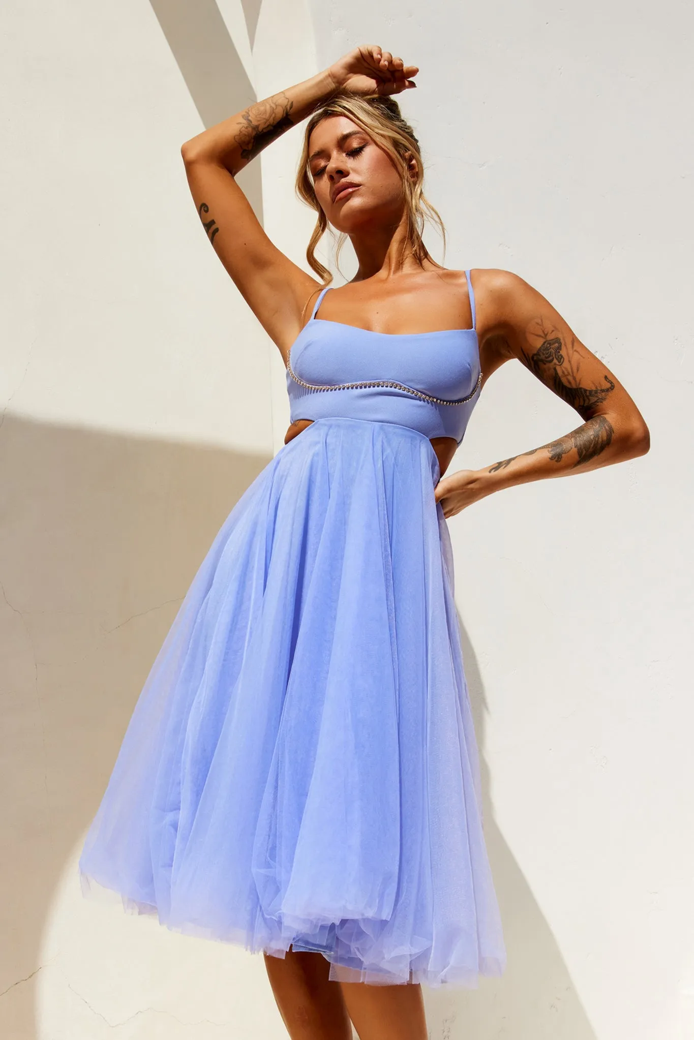 Got Glam Midi Dress - Cornflower