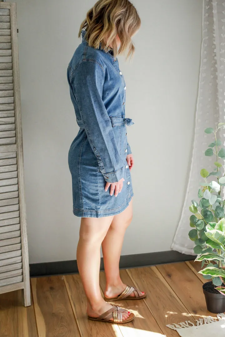 JAG Tie Waist Denim Dress