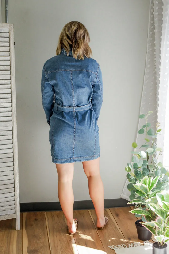 JAG Tie Waist Denim Dress