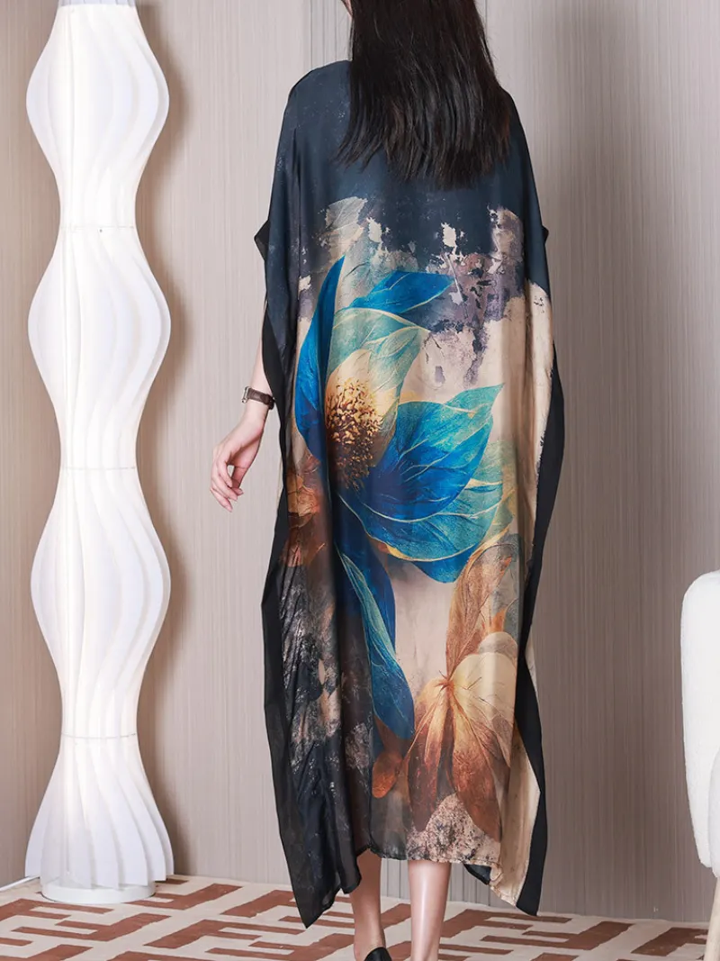 Just My Size Round Neck A-line Kaftan Dress