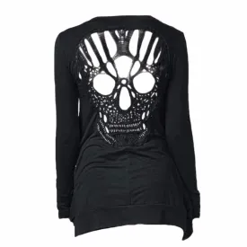 Knitted Skull Hollow Out Cardigan