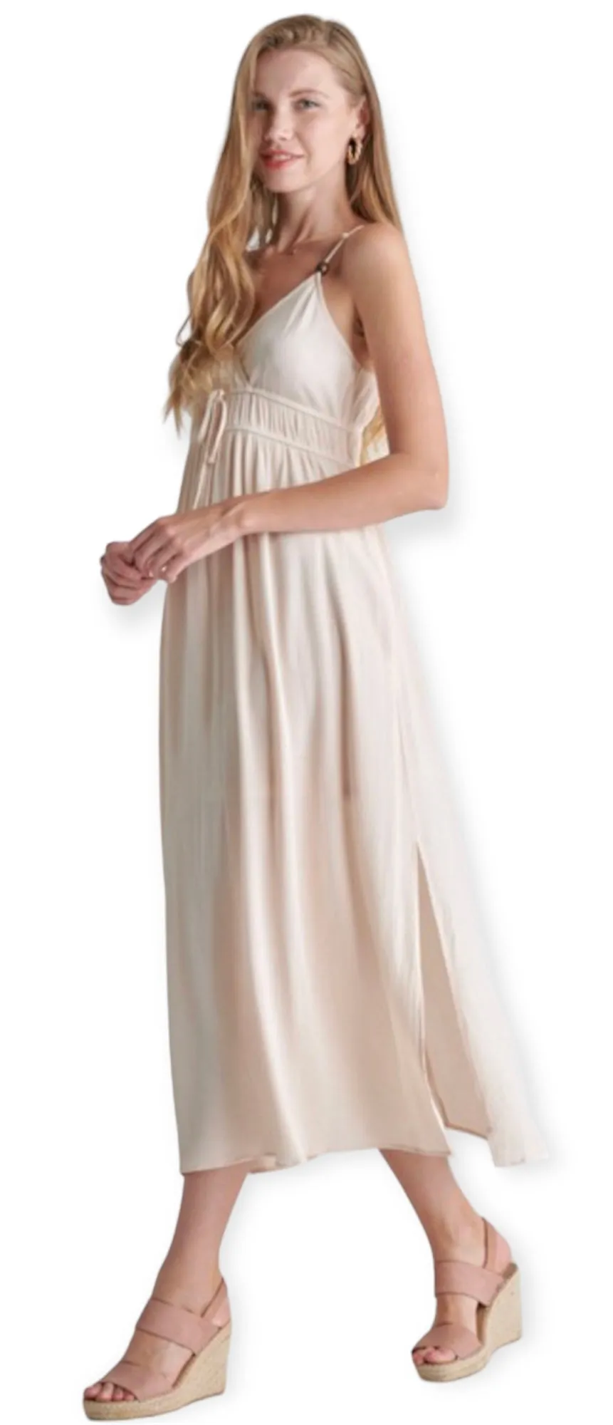 Luna Beaded Double Waist Maxi Dress