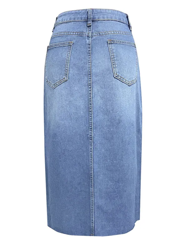 Make Me Midi Denim Skirt