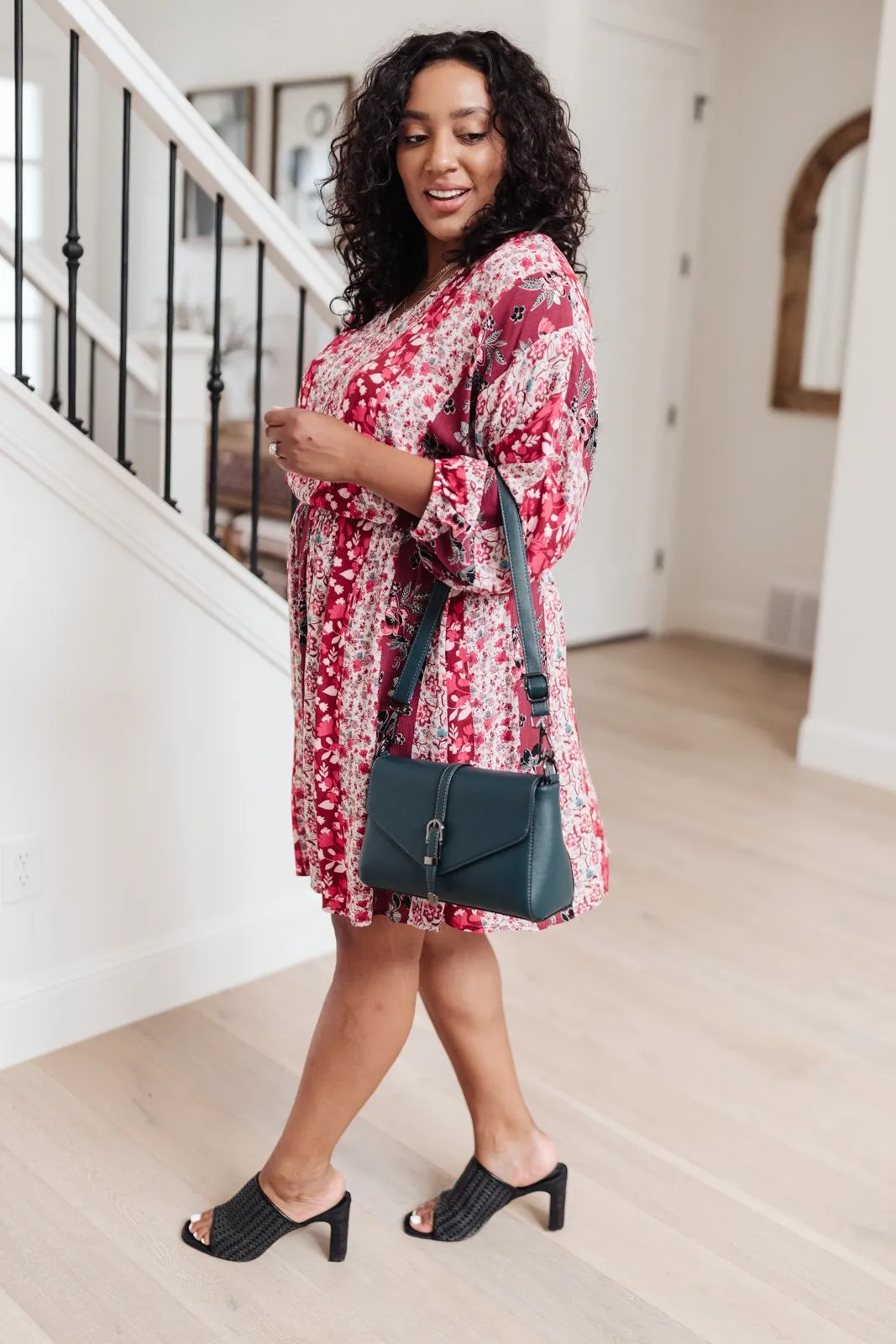 Perfectly Paired Print Dress in Magenta