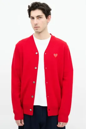 Play Red Wool Heart Cardigan