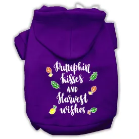 Pumpkin Kisses Screenprint Dog Hoodie Purple Xxxl(20)