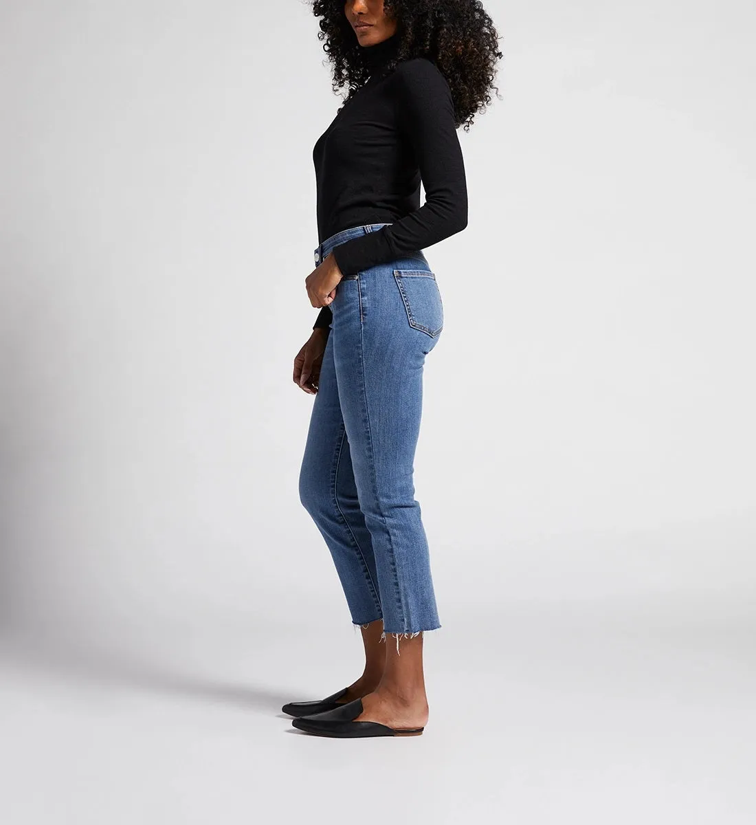 Ruby Mid Rise Straight Crop Jeans