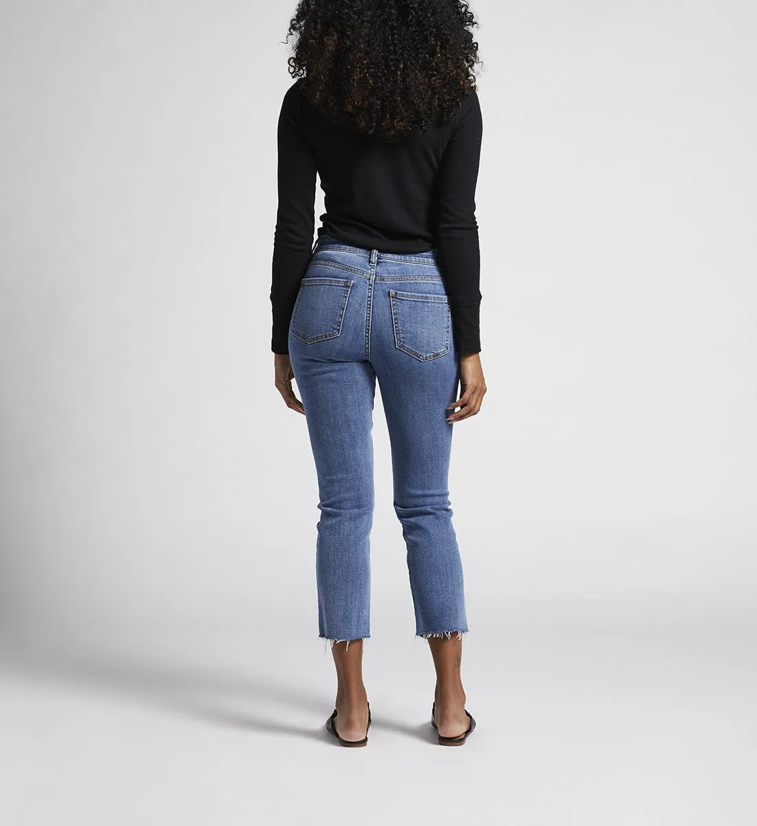 Ruby Mid Rise Straight Crop Jeans