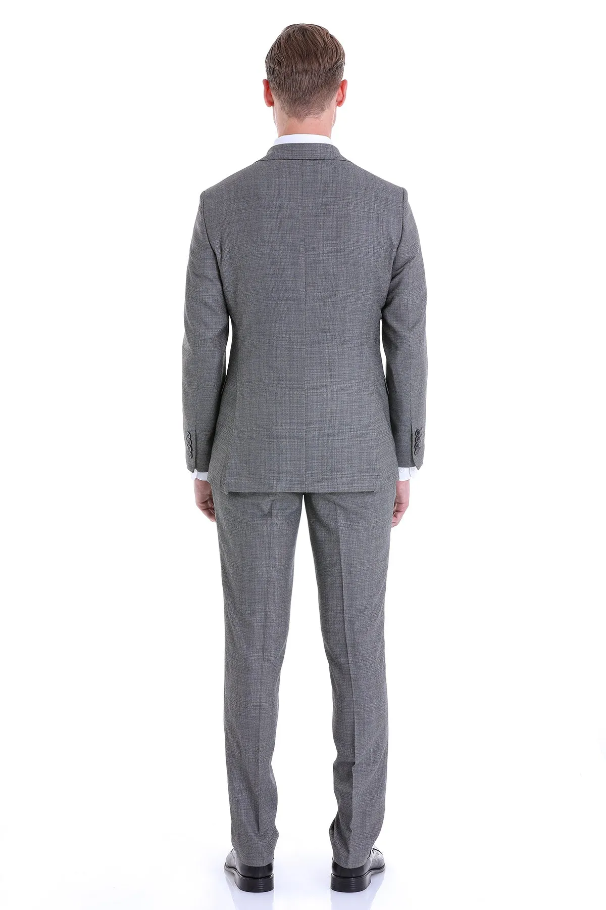 Slim Fit Notch Lapel Gray Classic Suit