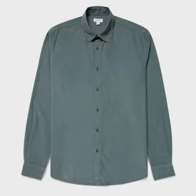 Smoke Green Fine Cord Cotton Shirt