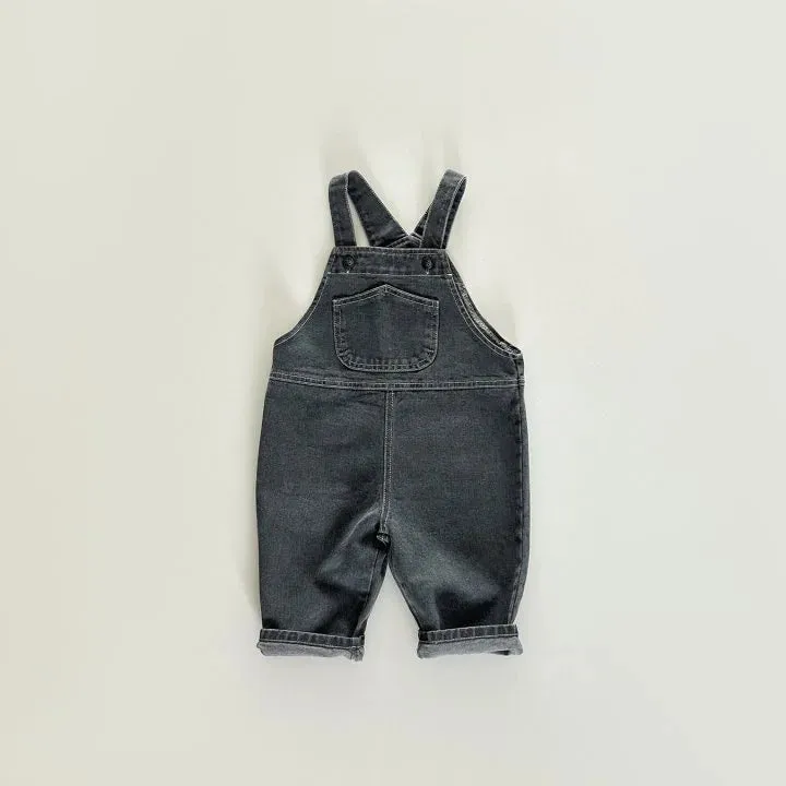 Solid Denim Kids Overalls