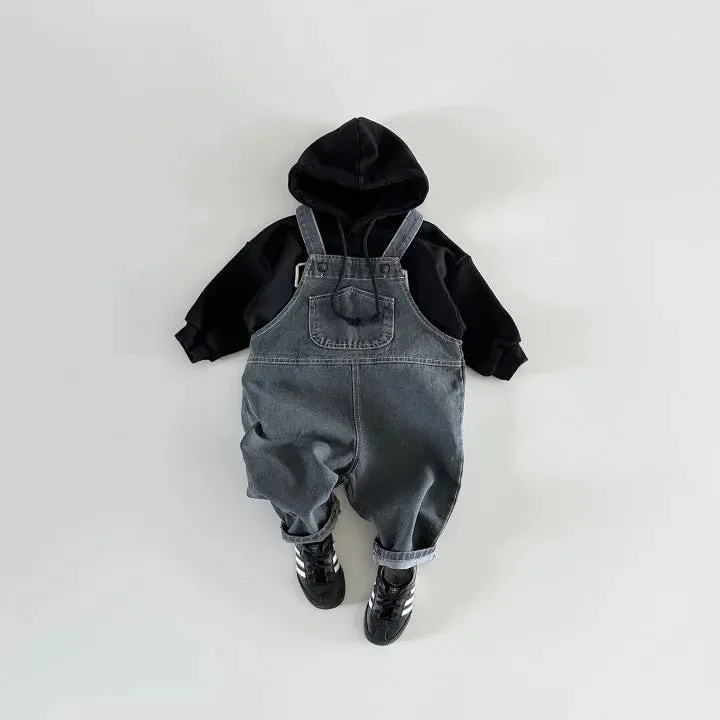 Solid Denim Kids Overalls