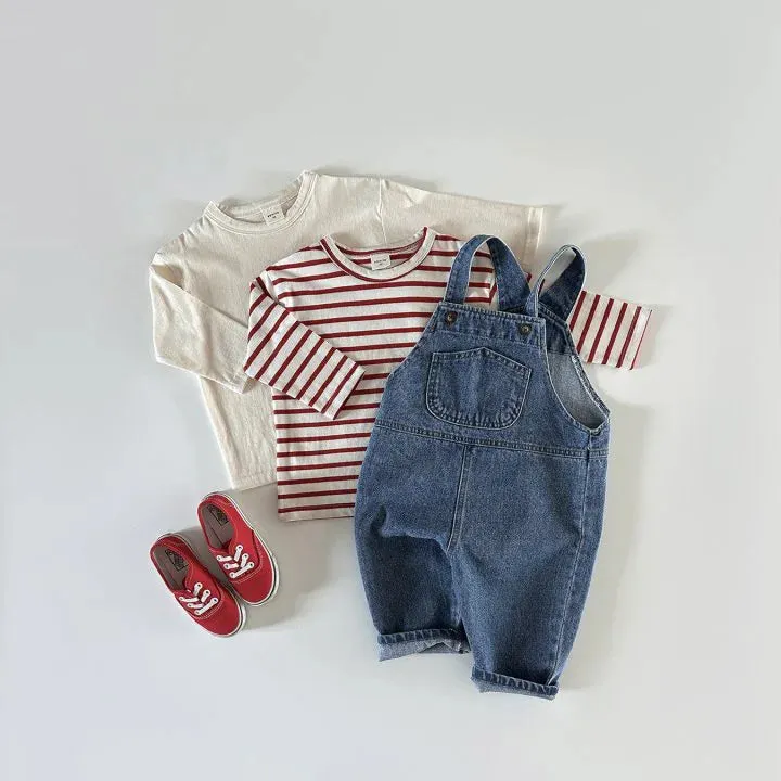 Solid Denim Kids Overalls