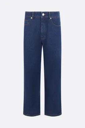 straight-leg denim jeans