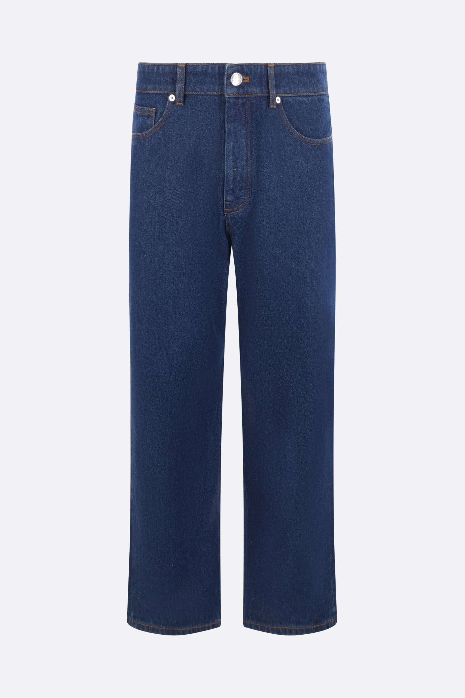 straight-leg denim jeans