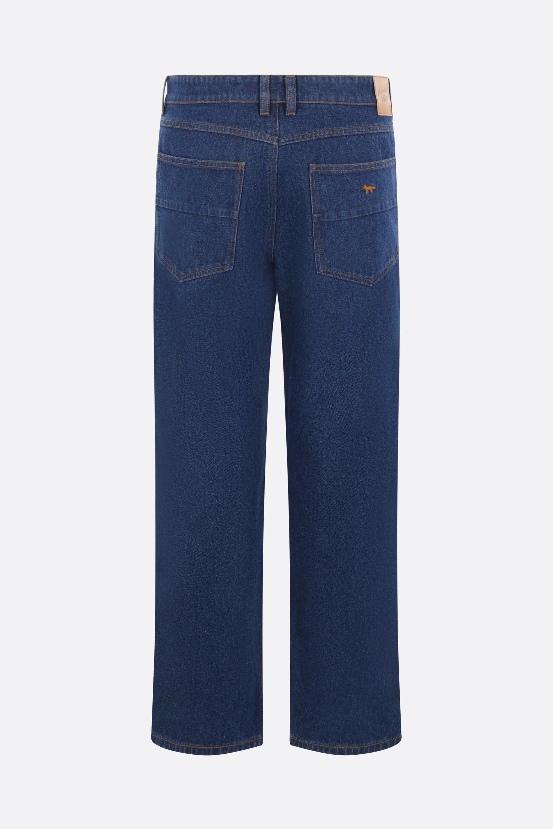 straight-leg denim jeans