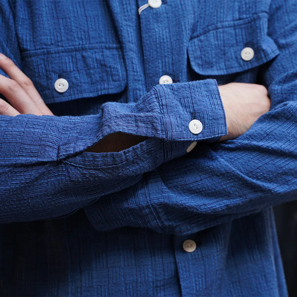 Studio D'Artisan "Awa-Ai" Natural Indigo Shijira Plaid Shirt