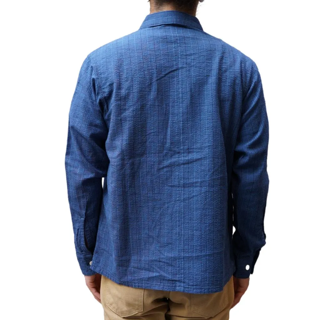 Studio D'Artisan "Awa-Ai" Natural Indigo Shijira Plaid Shirt