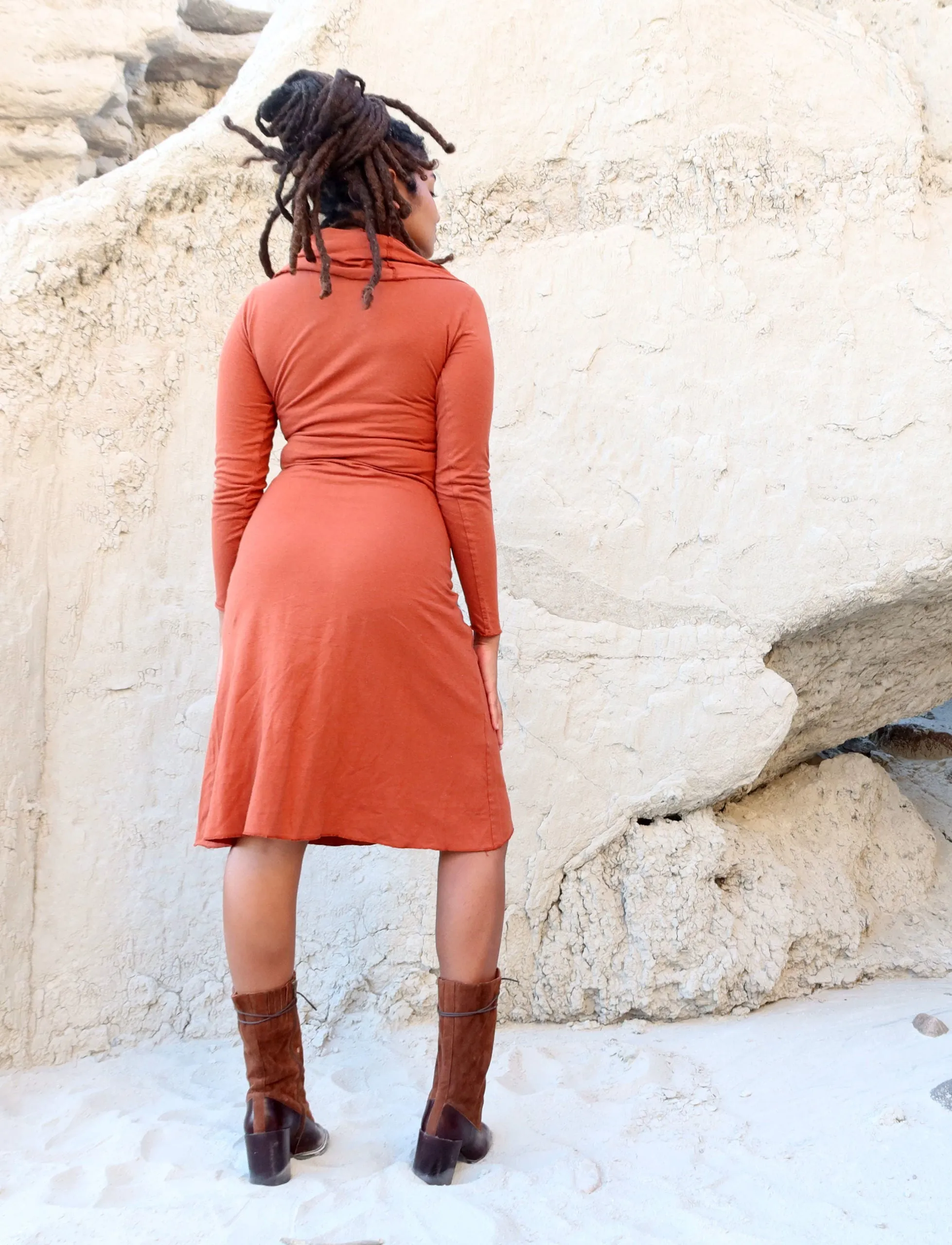 Super Cowl Empire Simplicity Below Knee Dress