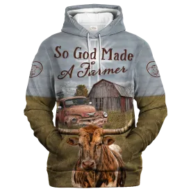 Texas Longhorn Hoodie, 3D All Over Print Farm Hoodie For Dad Mother