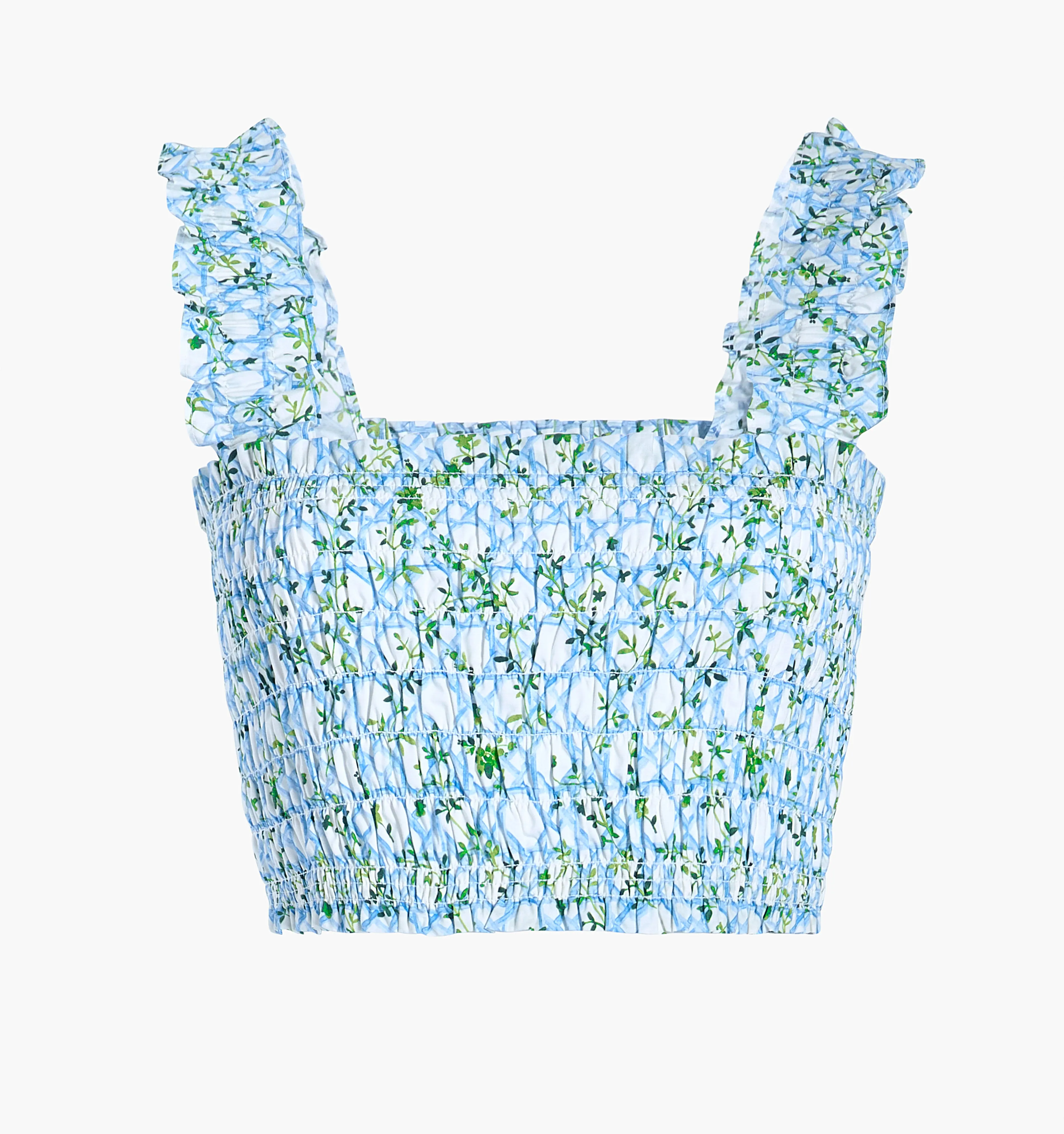 The Azalea Nap Top - Blue Basketweave Vine