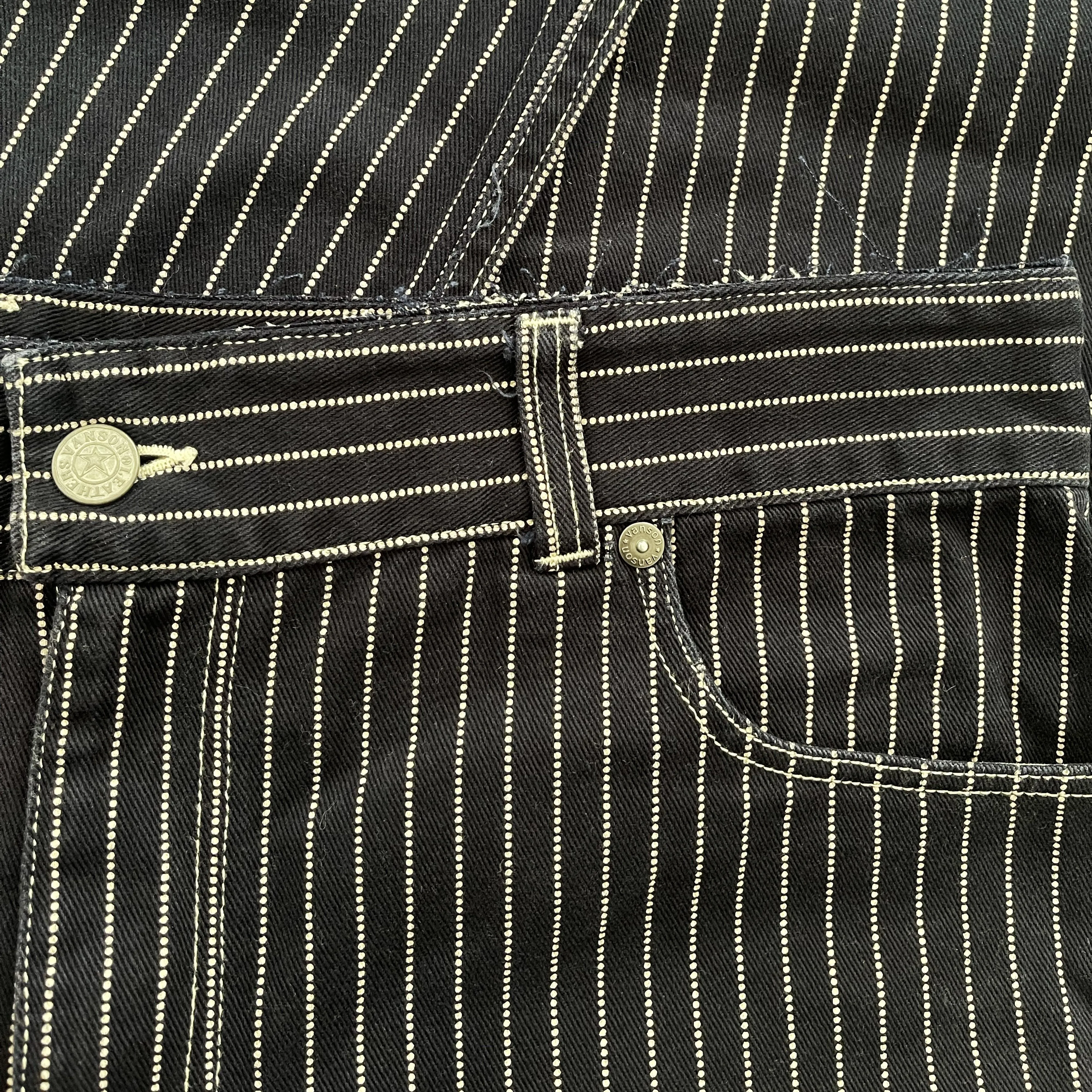 Vanson Leathers Pinstripe Biker Pants - W40"