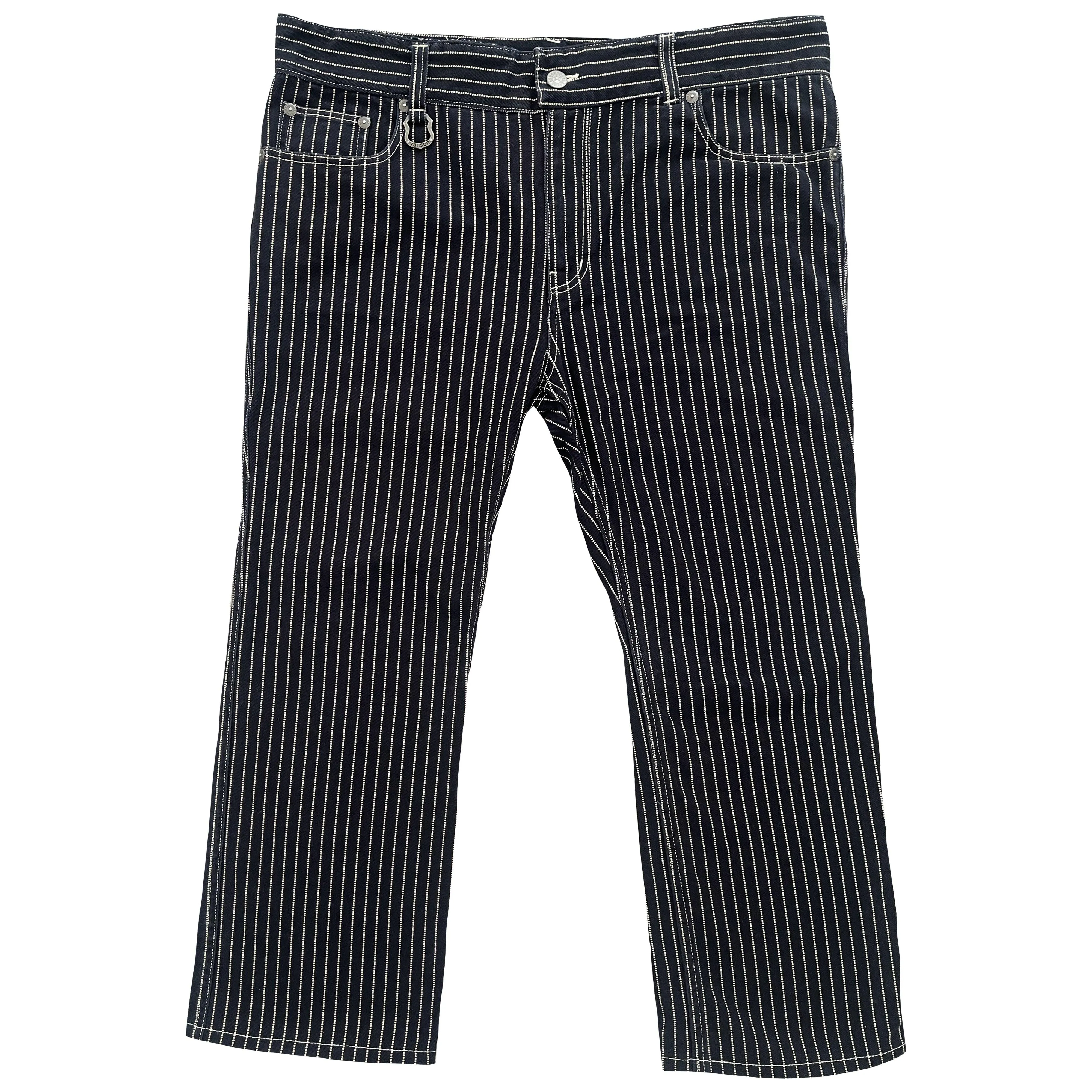 Vanson Leathers Pinstripe Biker Pants - W40"